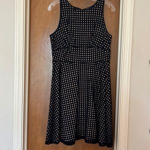 Loft navy dress with zipper in back